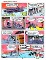 bande dessin�e d'un enfant d�guis� en h�risson et qui se fait �crser par un camion aux �ditions Sorg