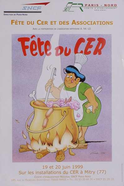 une femme bien en chair entrain de remuer de la nourriture dans une �norme marmite