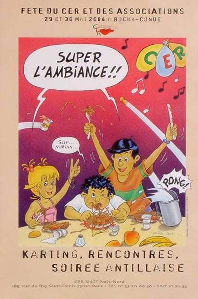 dessin de deux enfants qui expriment leur joie d'�tre � une f�te alors que le toisi�me pr�f�re manger