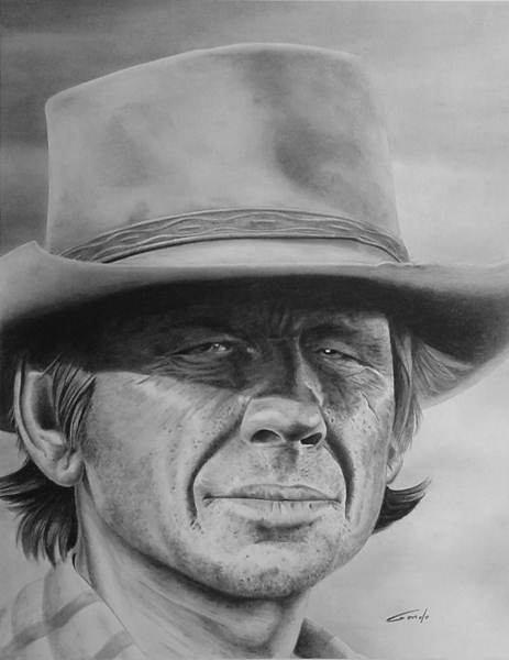 portrait aux crayon de Charles Bronson dans le film il etait une fois dans l'ouest