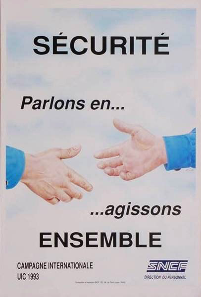 peinture acrylique a l'aerographe de deux mains qui se serres pour agir ensemble pour la securite