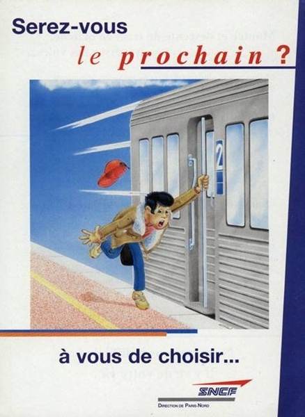 peinture acrylique d'un homme qui cour sur le quai et qui va chuter pour prendre le train en marche