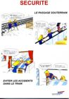 couverture de cahier ou est dessine deux enfants qui ont de bons gestes ppour eviter les accidents dans le train
