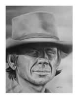 portrait aux crayon de Charles Bronson dans le film il etait une fois dans l'ouest