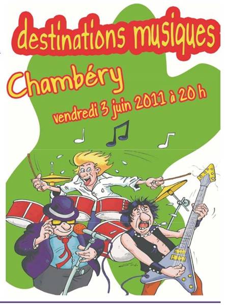 dessin humoristique de trois musiciens dechaines qui jouent comme des fous avec guitar et batterie