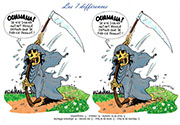 deux dessins de la facheuse dont un comporte sept differences