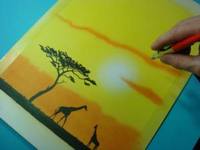 peindre un coucher de soleil � l'a�rographe